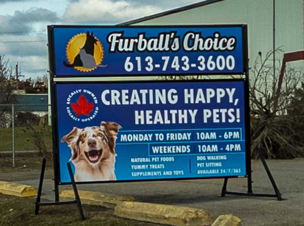 Custom Mobile Sign for Furballs Pet Grooming Belleville | Local Business Roadside Signage Solutions by Mr Print Belleville Ontario